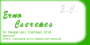 erno cserepes business card