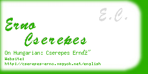 erno cserepes business card